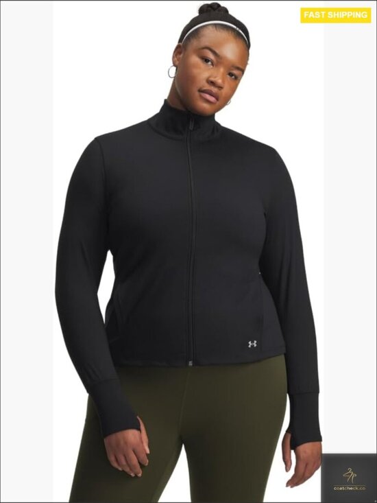 Jackets & Blazers - Full Zip Lightweight Active Jacket Brushed Knit Stretch Thumbholes Hooded Pull